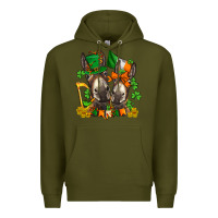 Army Green st patricks donkeys with  shamrocks Premium Hoodie - AdoDesignShop