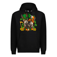 Black st patricks donkeys with  shamrocks Premium Hoodie - AdoDesignShop