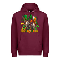 Burgundy st patricks donkeys with  shamrocks Premium Hoodie - AdoDesignShop