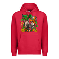 Cardinal st patricks donkeys with  shamrocks Premium Hoodie - AdoDesignShop