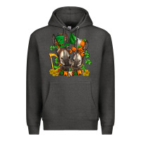 Charcoal Heather st patricks donkeys with  shamrocks Premium Hoodie - AdoDesignShop