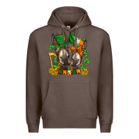 Coffee st patricks donkeys with  shamrocks Premium Hoodie - AdoDesignShop