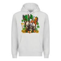 Dove Grey st patricks donkeys with  shamrocks Premium Hoodie - AdoDesignShop