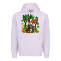 Lilac st patricks donkeys with  shamrocks Premium Hoodie - AdoDesignShop