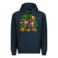 Navy st patricks donkeys with  shamrocks Premium Hoodie - AdoDesignShop