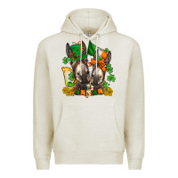 Oatmeal Heather st patricks donkeys with  shamrocks Premium Hoodie - AdoDesignShop