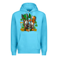 Ocean Blue st patricks donkeys with  shamrocks Premium Hoodie - AdoDesignShop