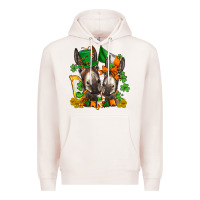 Pale Pink st patricks donkeys with  shamrocks Premium Hoodie - AdoDesignShop
