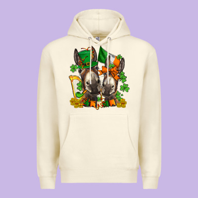 St Patricks Donkeys With  Shamrocks Premium Hoodie Designed By Adodesignshop