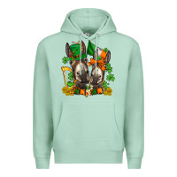 Seafoam st patricks donkeys with  shamrocks Premium Hoodie - AdoDesignShop