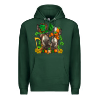 Sports Green st patricks donkeys with  shamrocks Premium Hoodie - AdoDesignShop