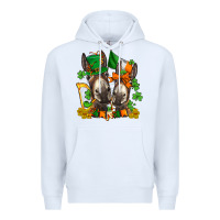White st patricks donkeys with  shamrocks Premium Hoodie - AdoDesignShop