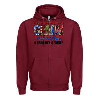 Burgundy It's the guts and it's the glory a hundred stripes Zipper Hoodie - Neo Western