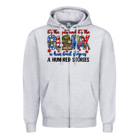 Heather Grey It's the guts and it's the glory a hundred stripes Zipper Hoodie - Neo Western