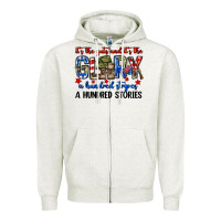 Oatmeal Heather It's the guts and it's the glory a hundred stripes Zipper Hoodie - Neo Western