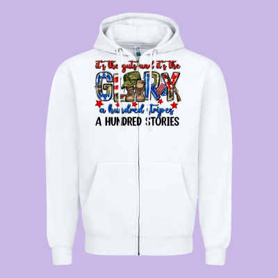 It's The Guts And It's The Glory A Hundred Stripes Zipper Hoodie Designed By Neo Western
