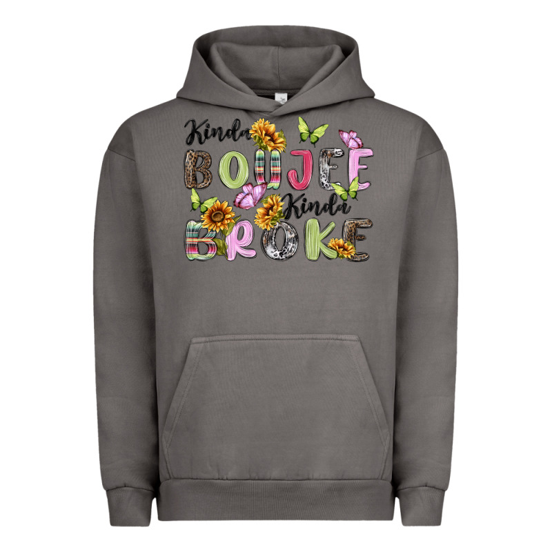 Kinda Boujee Kinda Broke Urban Hoodie by MaliasSmallBusiness | Teevron
