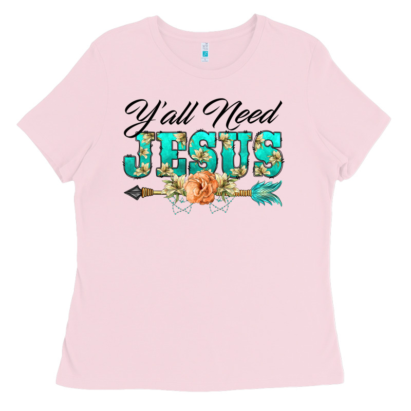Y'all Need Jesus Arrow Lily Flowers Ladies Tee by BarkalooDesign | Teevron