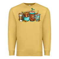 Antique Gold longhaired cow coffee cups Premium Sweatshirt - Jasminsmagicworld