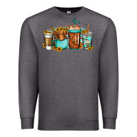 Charcoal Heather longhaired cow coffee cups Premium Sweatshirt - Jasminsmagicworld