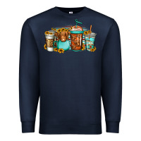 Navy longhaired cow coffee cups Premium Sweatshirt - Jasminsmagicworld