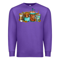 Purple longhaired cow coffee cups Premium Sweatshirt - Jasminsmagicworld