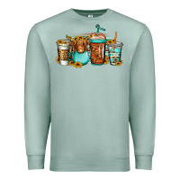 Seafoam longhaired cow coffee cups Premium Sweatshirt - Jasminsmagicworld