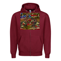 Burgundy Hunting leopard USA flag tumbler 4th of july Zipper Hoodie - Neo Western