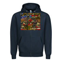 Navy Hunting leopard USA flag tumbler 4th of july Zipper Hoodie - Neo Western