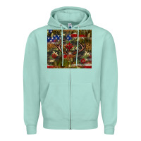 Seafoam Hunting leopard USA flag tumbler 4th of july Zipper Hoodie - Neo Western