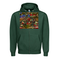 Sports Green Hunting leopard USA flag tumbler 4th of july Zipper Hoodie - Neo Western