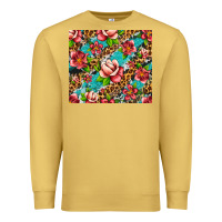 Antique Gold tropical flowers Premium Sweatshirt - Artiststas