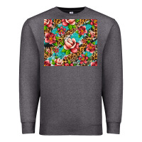 Charcoal Heather tropical flowers Premium Sweatshirt - Artiststas