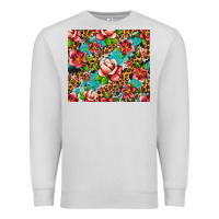 Dove Grey tropical flowers Premium Sweatshirt - Artiststas