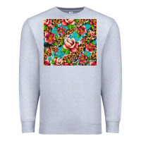 Heather Grey tropical flowers Premium Sweatshirt - Artiststas