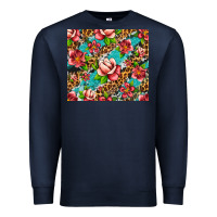 Navy tropical flowers Premium Sweatshirt - Artiststas