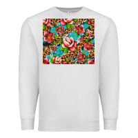 Oatmeal Heather tropical flowers Premium Sweatshirt - Artiststas