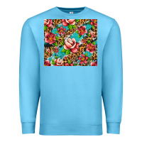 Ocean Blue tropical flowers Premium Sweatshirt - Artiststas