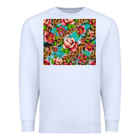 White tropical flowers Premium Sweatshirt - Artiststas
