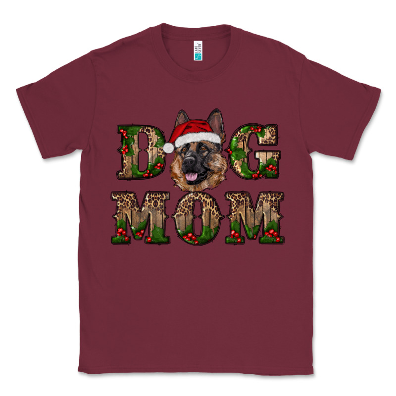 Chriistmas Dog Mom With German Shepherd Classic Tee by RanaPortraitStore | Teevron