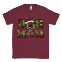 Burgundy chriistmas dog mom with german shepherd Classic Tee - RanaPortraitStore