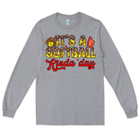 Heather Grey it s a softball kinda day Long Sleeve Tee - Zillion Design Studio