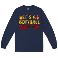 Navy it s a softball kinda day Long Sleeve Tee - Zillion Design Studio