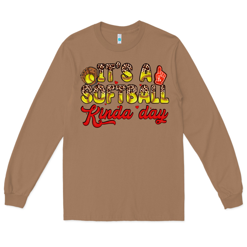 It S A Softball Kinda Day Long Sleeve Tee by Zillion Design Studio | Teevron