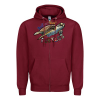 Burgundy just a girl who loves turtles Zipper Hoodie - SublimationCraftShop