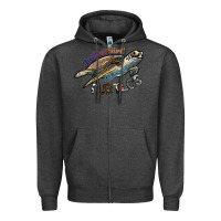 Charcoal Heather just a girl who loves turtles Zipper Hoodie - SublimationCraftShop
