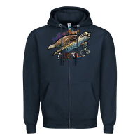 Navy just a girl who loves turtles Zipper Hoodie - SublimationCraftShop