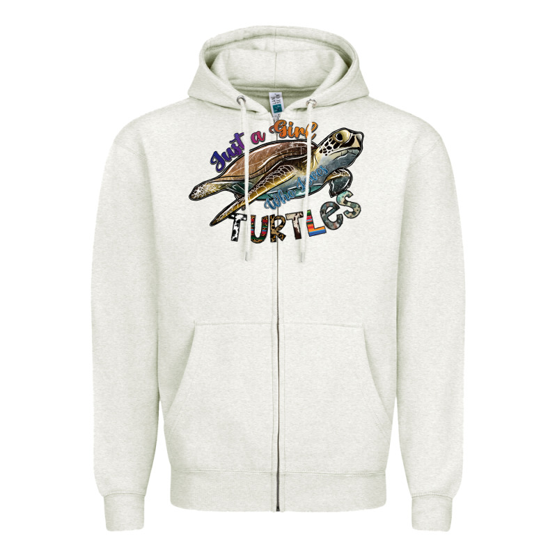 Just A Girl Who Loves Turtles Zipper Hoodie by SublimationCraftShop | Teevron