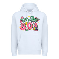 White totally 80s retro vintage Premium Hoodie - MaliasSmallBusiness