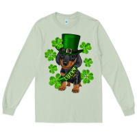 Matcha st. patrick's day lucky dachshund puppy Long Sleeve Tee - RanaPortraitStore